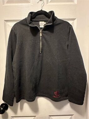 Calvin Klein Jeans Dark Charcoal Half-Zip Sweater Women’s Size Medium